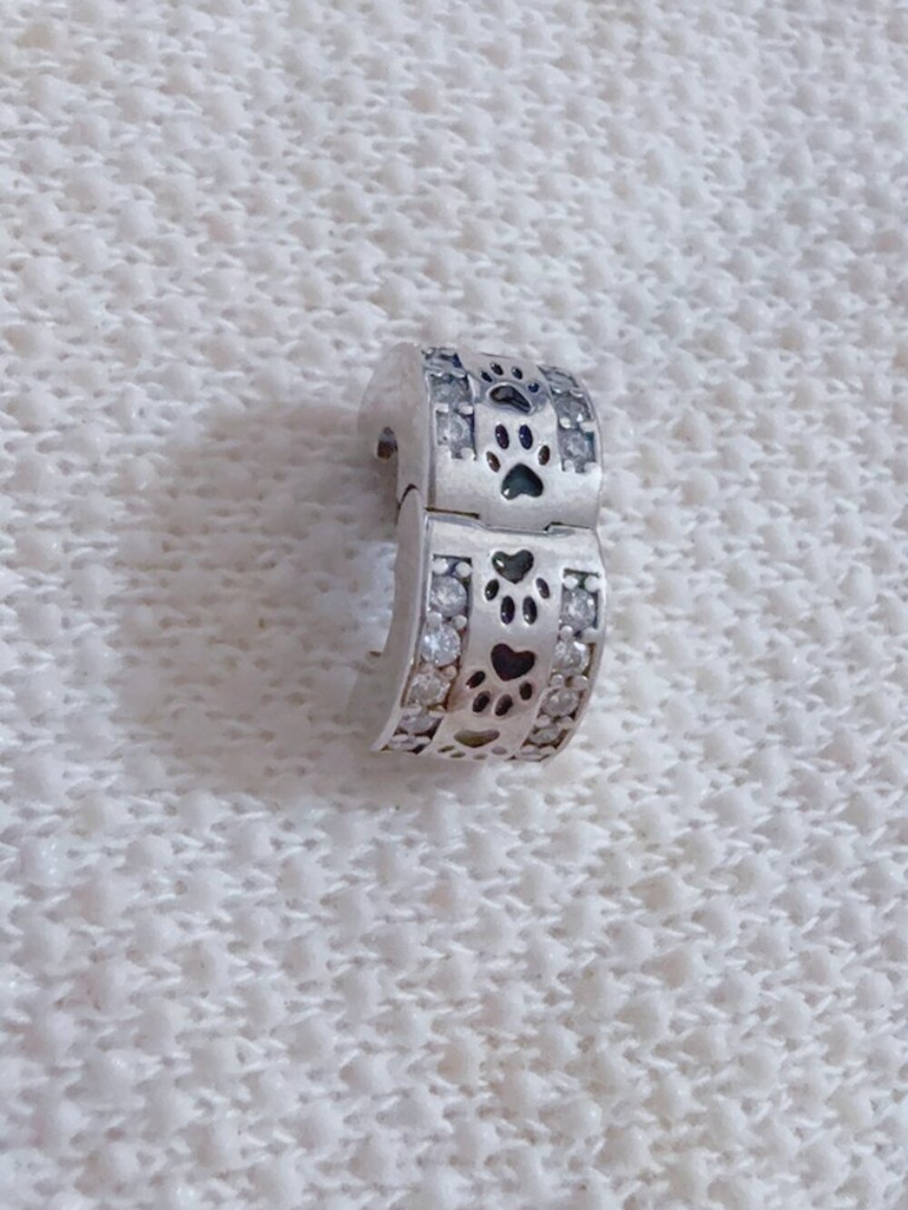 Paw print Clip Charm, Dog Charm Animal S925 Silver Charm For Pandora Bracelet - Picture 7 of 9